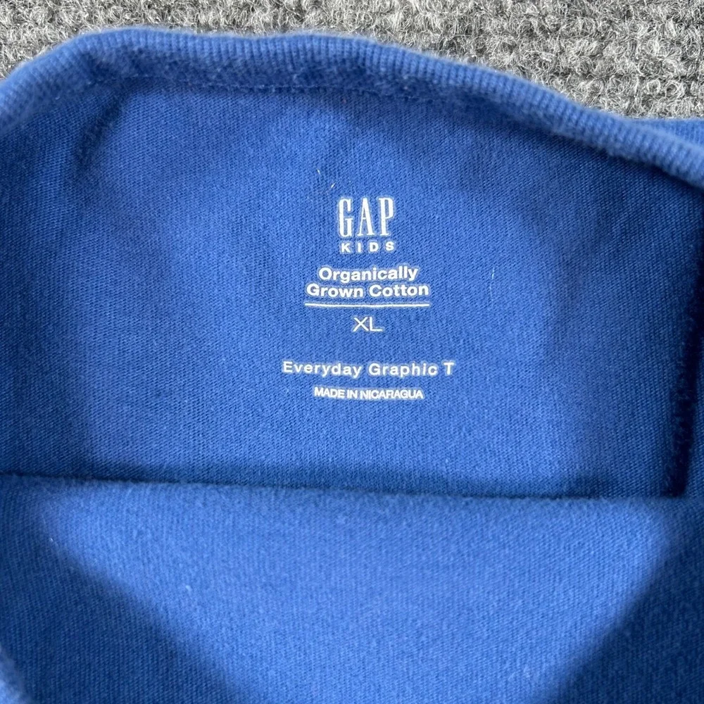 GAP Kids Graphic‎ T Shirt Size XL Blue Alien Pizza Print 